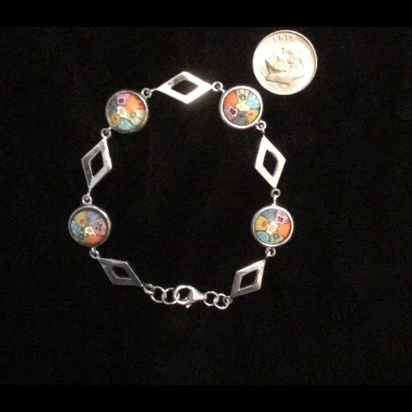🆕 Murano Millefiori Round silver bracelet. - Picture 4 of 5